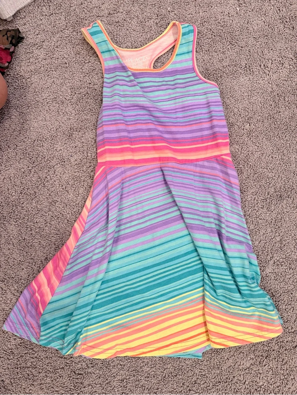 The Children's Place Girls' Rainbow Stripe Tank Dress - Multi